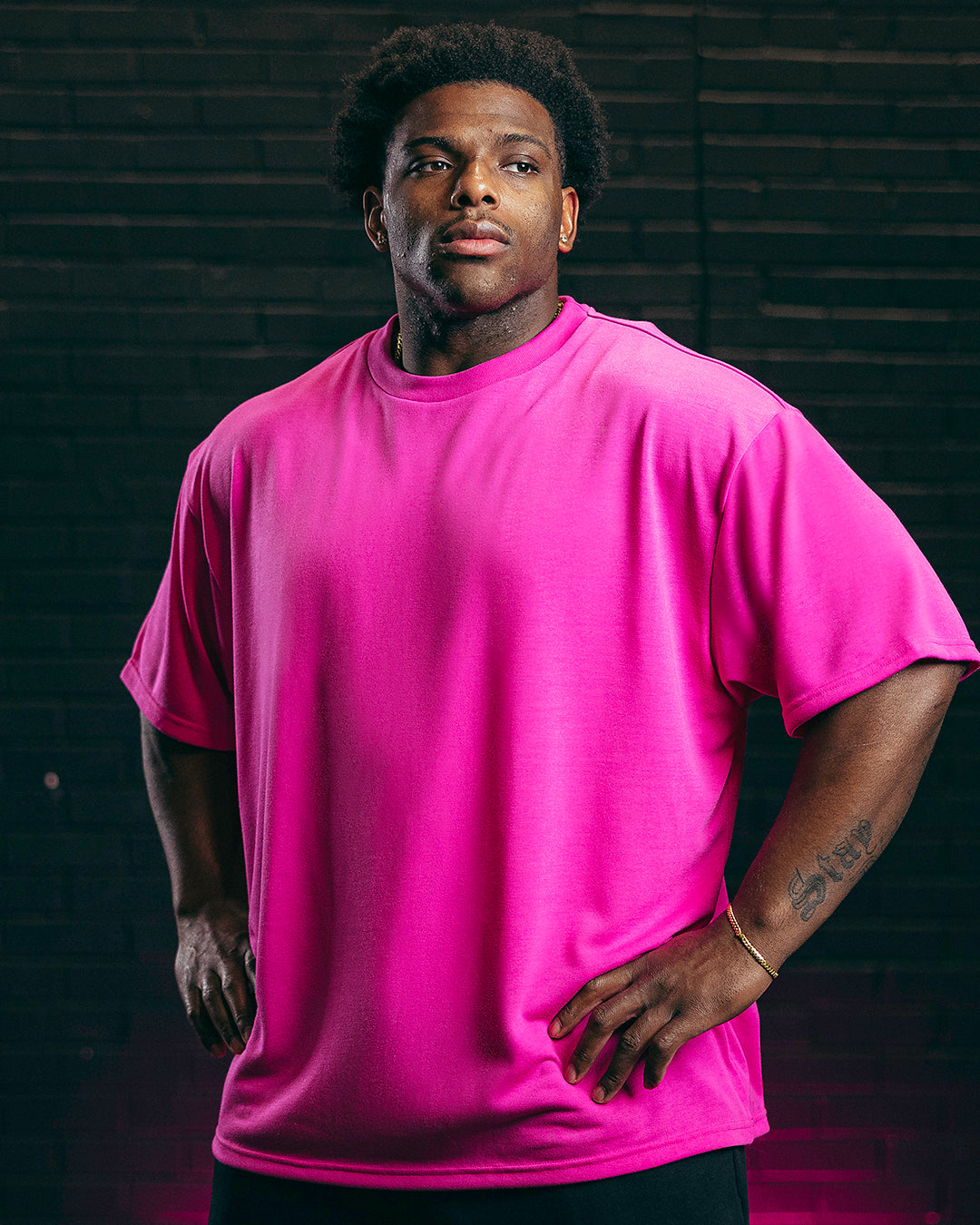 Tricou oversize roz strălucitor Nova