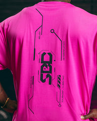 Tricou oversize roz strălucitor Nova