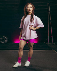 Tricou oversize roz pastel Nova